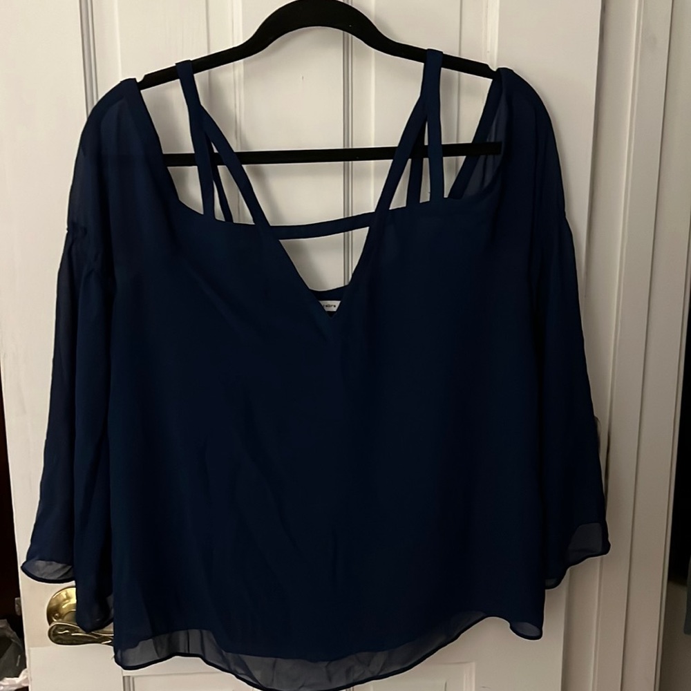 Naked Zebra navy blouse